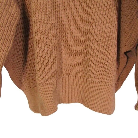 Aerie Oversized Mocha Brown Long Sleeve Tunic Sweater Size S Rib Knit Side Vents - Picture 3 of 9